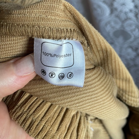 Women’s Mustard Corduroy Barrel Wide Leg Drawstring Pants M Size 6 - Picture 3 of 14